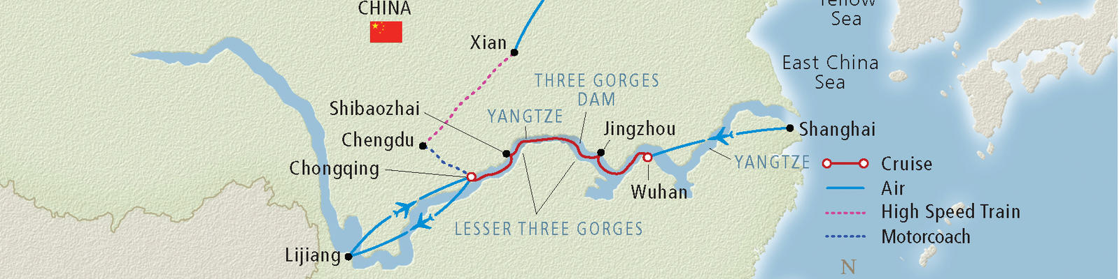 yangtze river cruise map